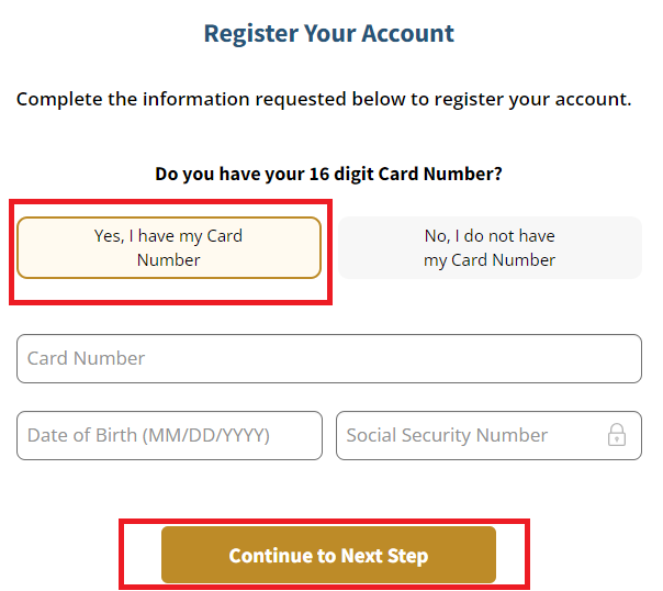 MyMilestoneCard registration page